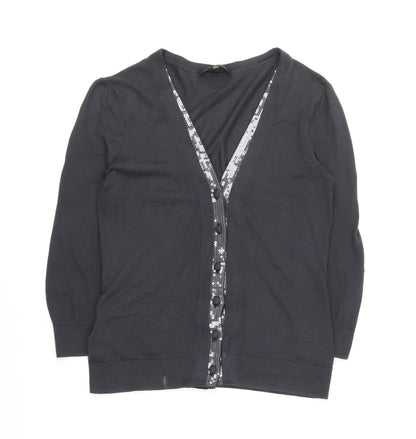 Womens UK Size 8 Laura Ashley Black Cardigan Jumper