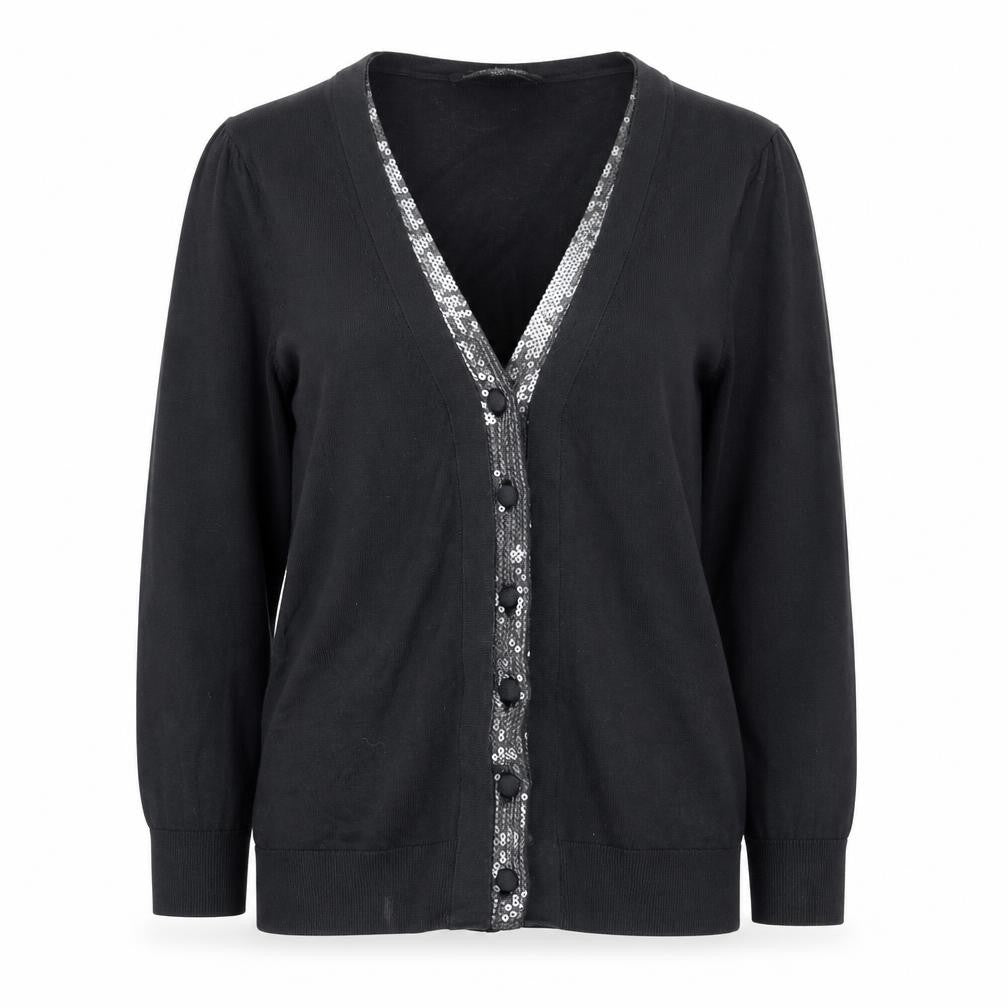 Womens UK Size 8 Laura Ashley Black Cardigan Jumper