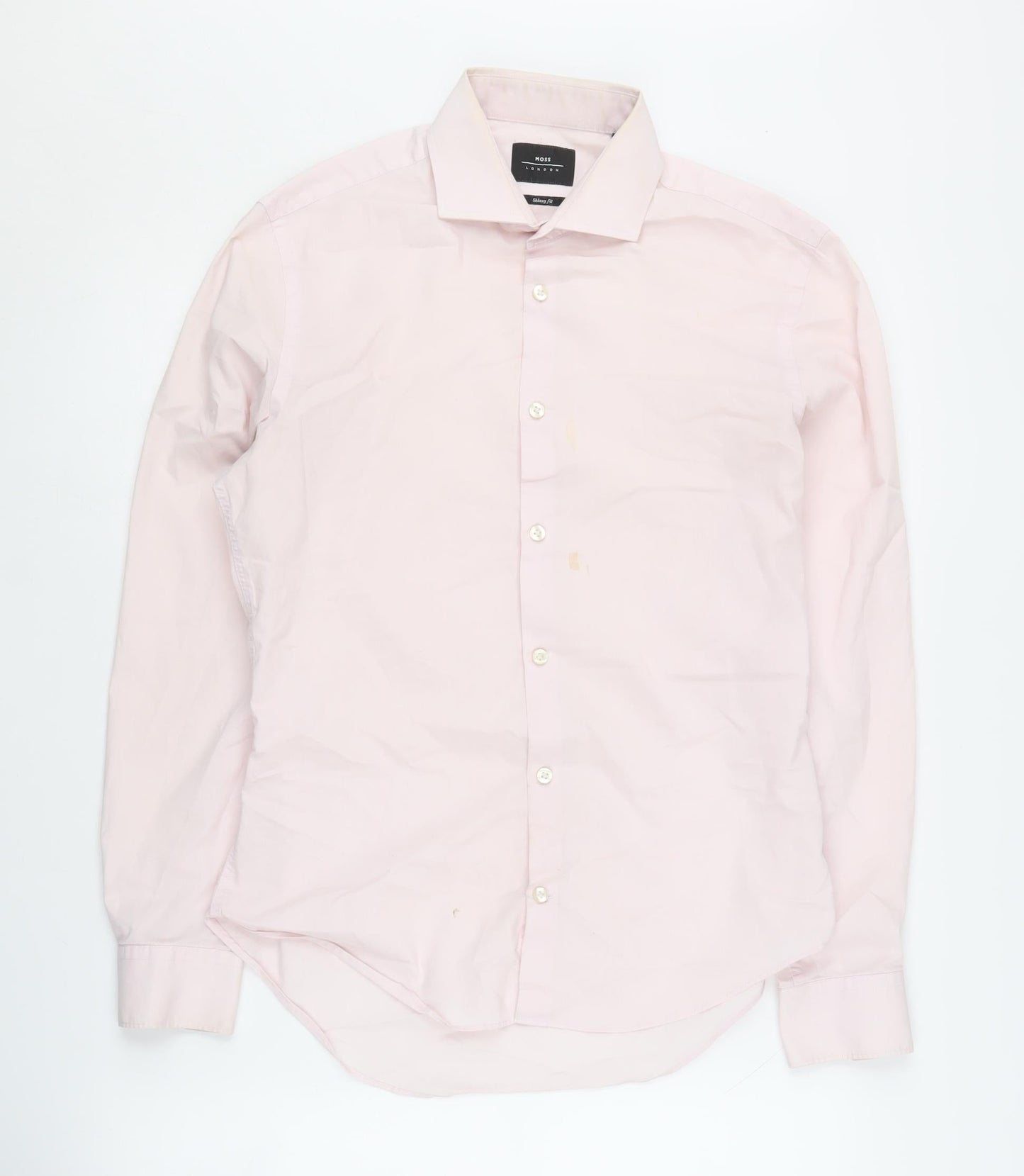 Moss London Men's Pink Slim Fit Long Sleeve Shirt