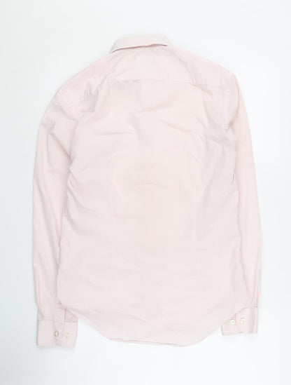 Moss London Men's Pink Slim Fit Long Sleeve Shirt