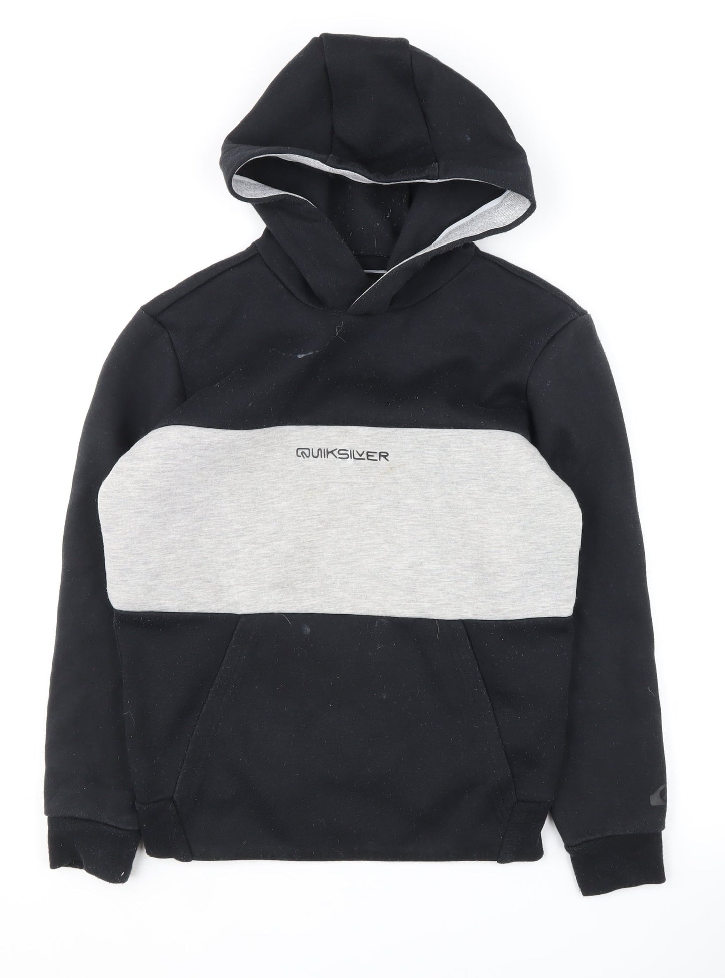 Quiksilver Boys Black Grey Colourblock Hoodie S