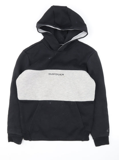 Quiksilver Boys Black Grey Colourblock Hoodie S
