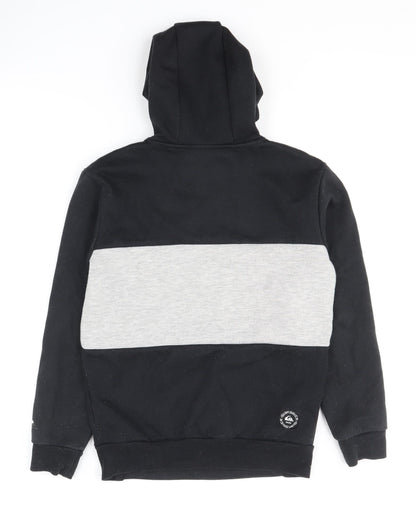 Quiksilver Boys Black Grey Colourblock Hoodie S