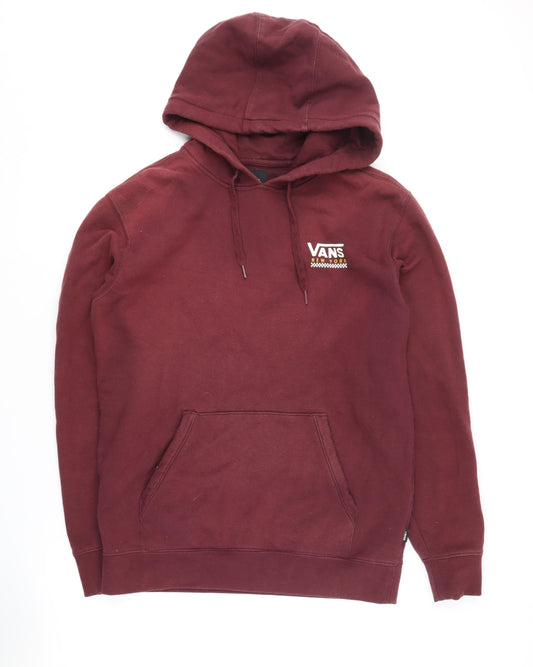 Vans Men's Red Small Hoodie Pullover, Logo, Hooded