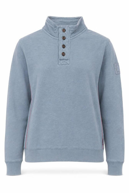 Seasalt Women's Blue Henley Sweatshirt Size S