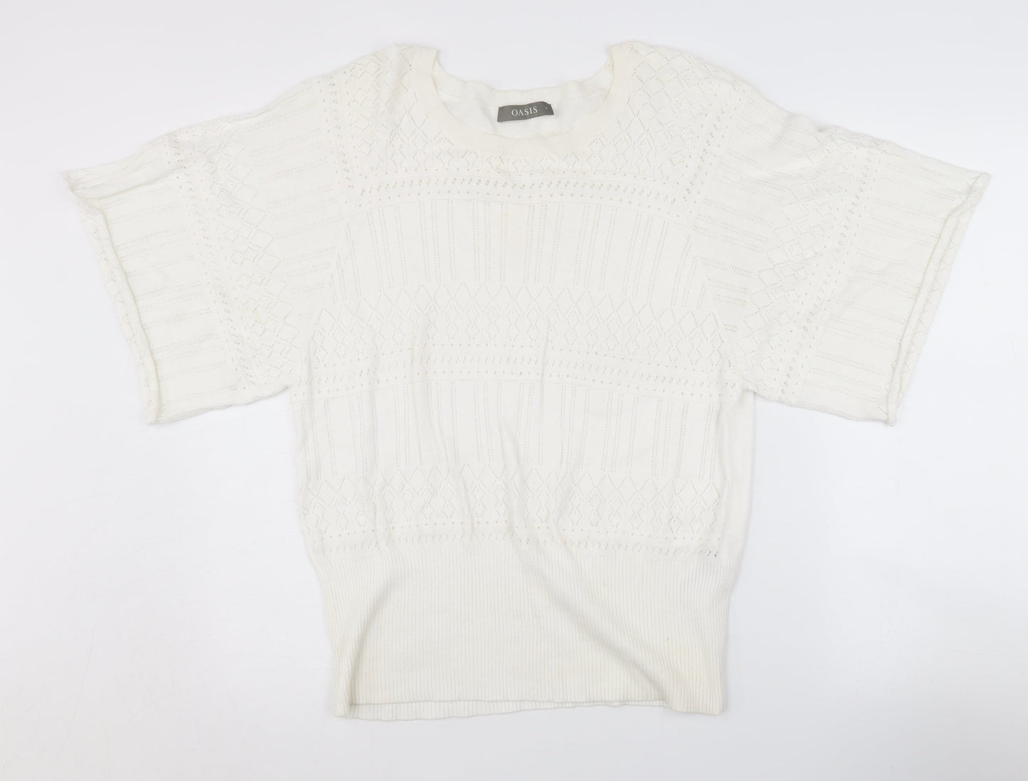 Womens UK Size L Oasis White Pullover Jumper