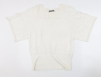 Womens UK Size L Oasis White Pullover Jumper