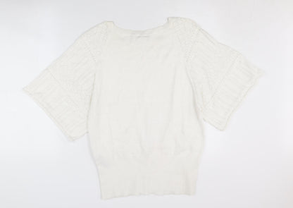 Womens UK Size L Oasis White Pullover Jumper