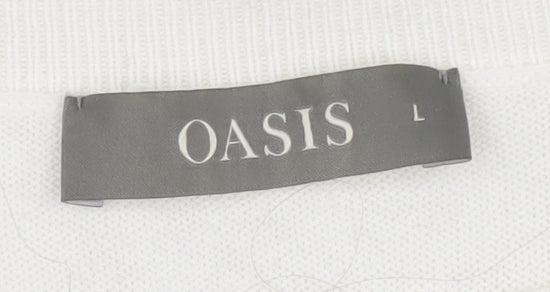 Womens UK Size L Oasis White Pullover Jumper