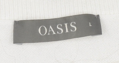 Womens UK Size L Oasis White Pullover Jumper