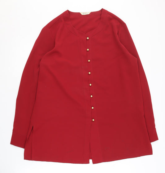 Womens UK Size 16 Berkertex Red Basic Blouse