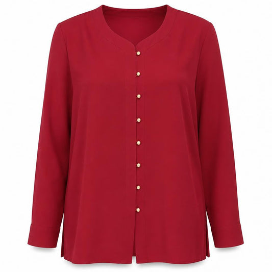 Womens UK Size 16 Berkertex Red Basic Blouse