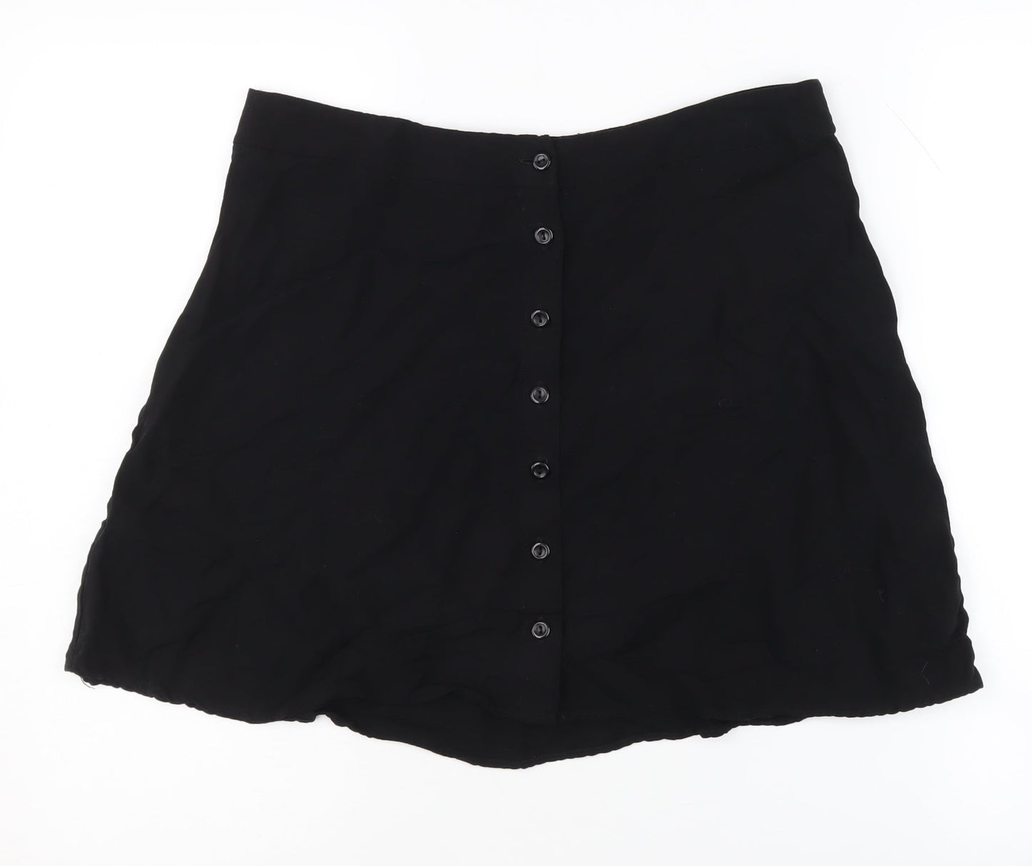 Nobody's Child Women's Black Skirt Size 10, Button Accent