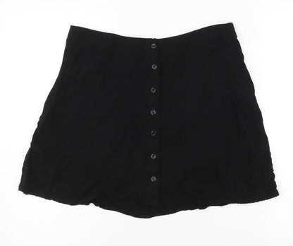 Nobody's Child Women's Black Skirt Size 10, Button Accent