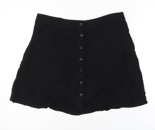 Nobody's Child Women's Black Skirt Size 10, Button Accent