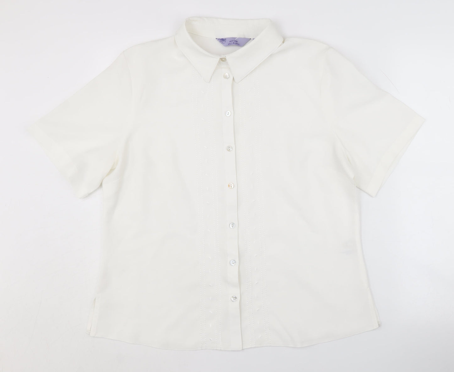 Womens UK Size 16 Honor Millburn White Basic Button-Up