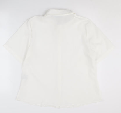 Womens UK Size 16 Honor Millburn White Basic Button-Up