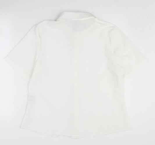 Womens UK Size 16 Honor Millburn White Basic Button-Up