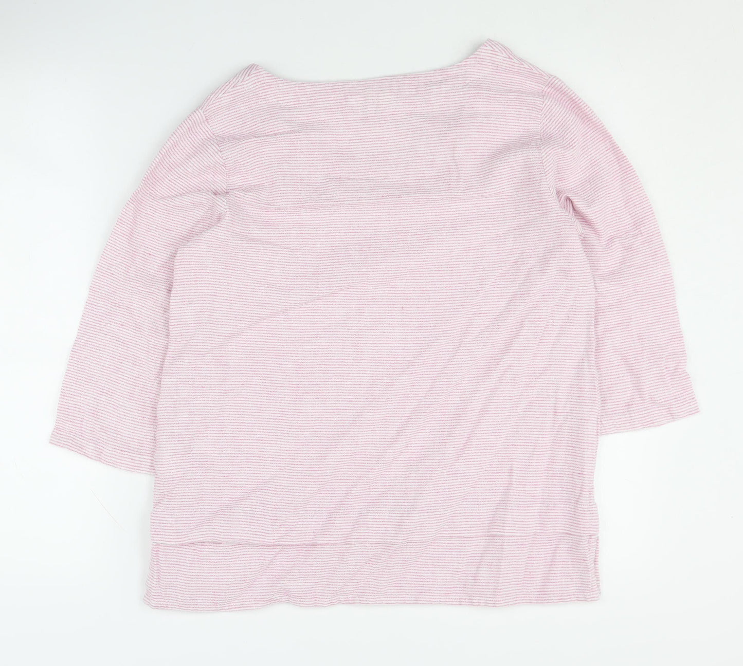 Cotton Traders Women's Pink Striped T-Shirt, Size 12