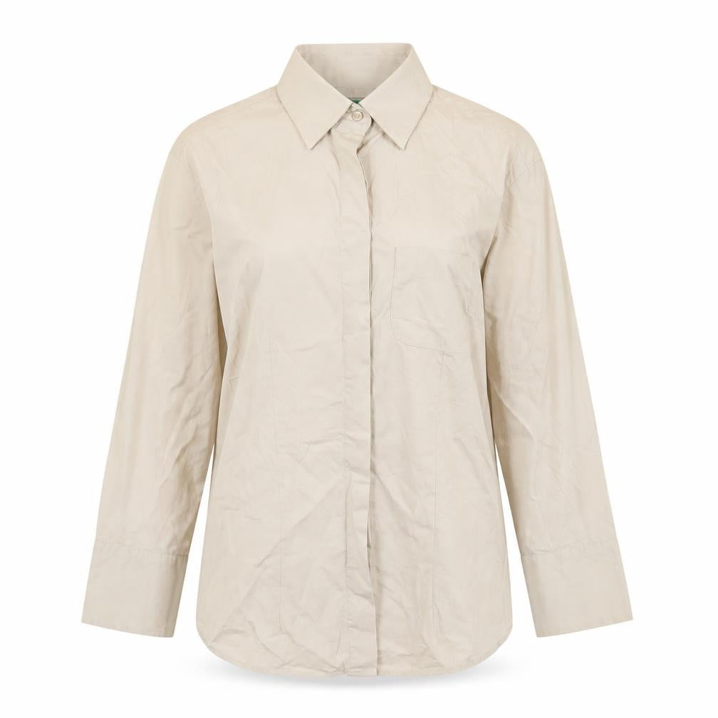 Womens UK Size XS United Colors of Benetton Beige Basic Button-Up