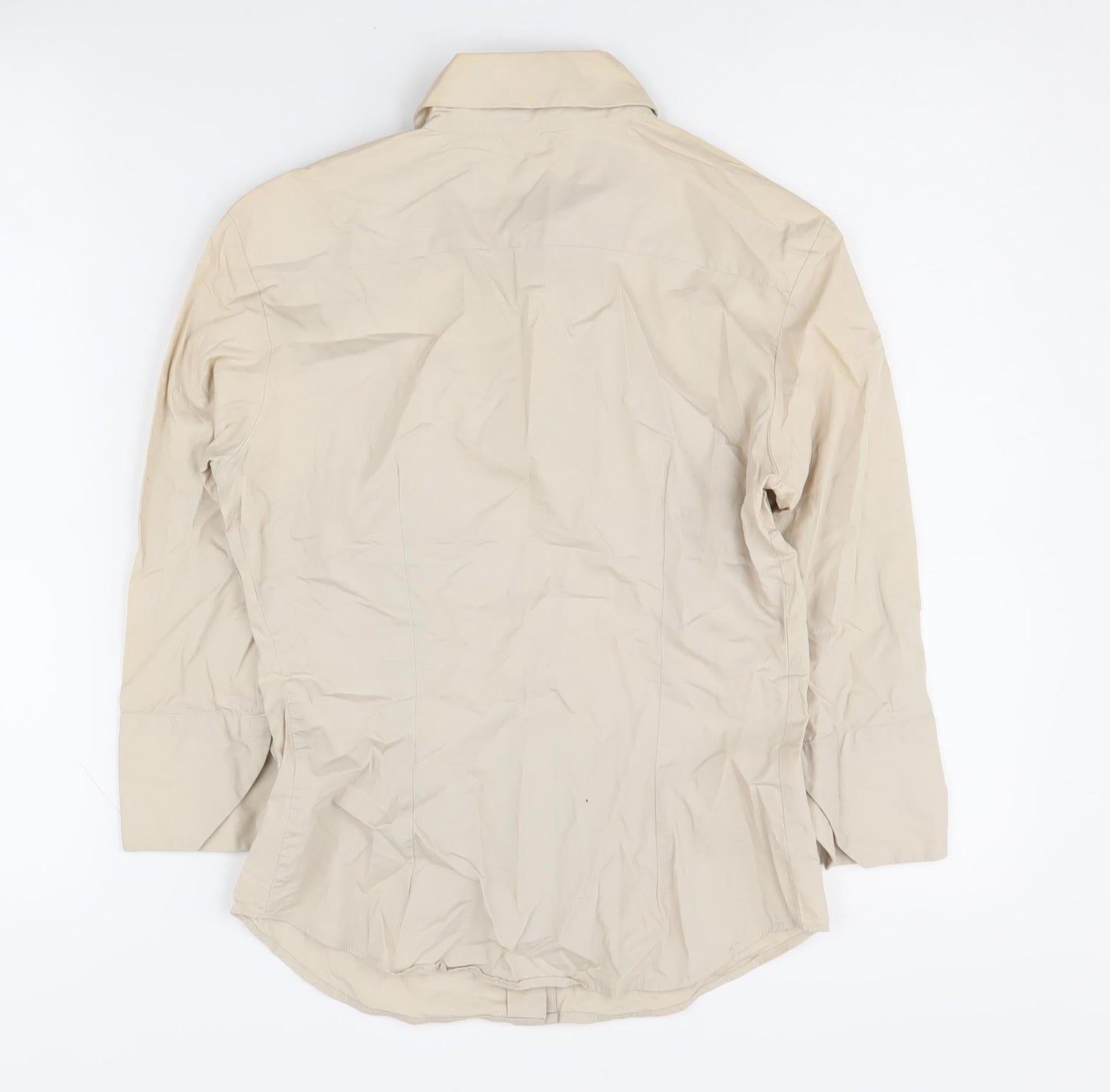 Womens UK Size XS United Colors of Benetton Beige Basic Button-Up