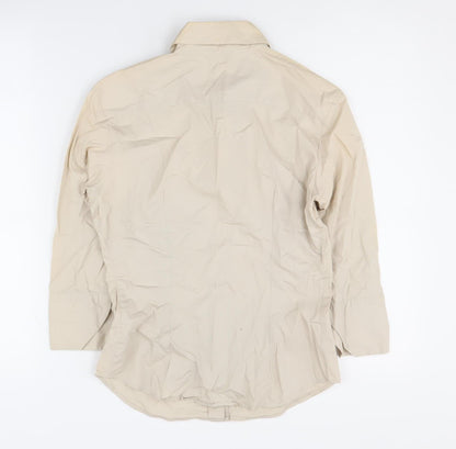 Womens UK Size XS United Colors of Benetton Beige Basic Button-Up
