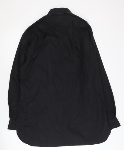 Jeff Banks Men's Black Long Sleeve Shirt, Size 15.5