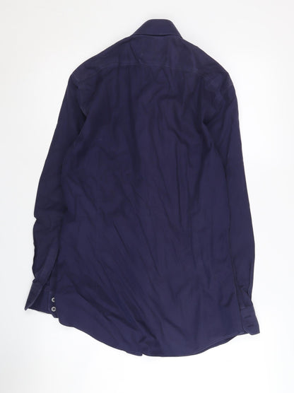 Charles Tyrwhitt Men's Blue Long Sleeve Extra-Slim Shirt