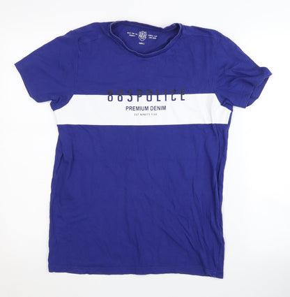 883 Police Men's Blue Crew Neck T-Shirt, Size S