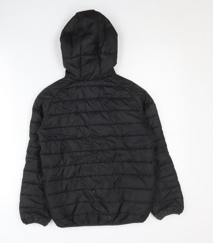 Jack Wolfskin Boys Black Puffer Jacket 12 Years Winter Hooded