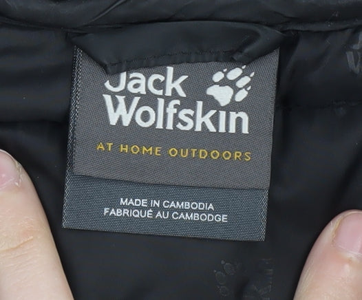 Jack Wolfskin Boys Black Puffer Jacket 12 Years Winter Hooded