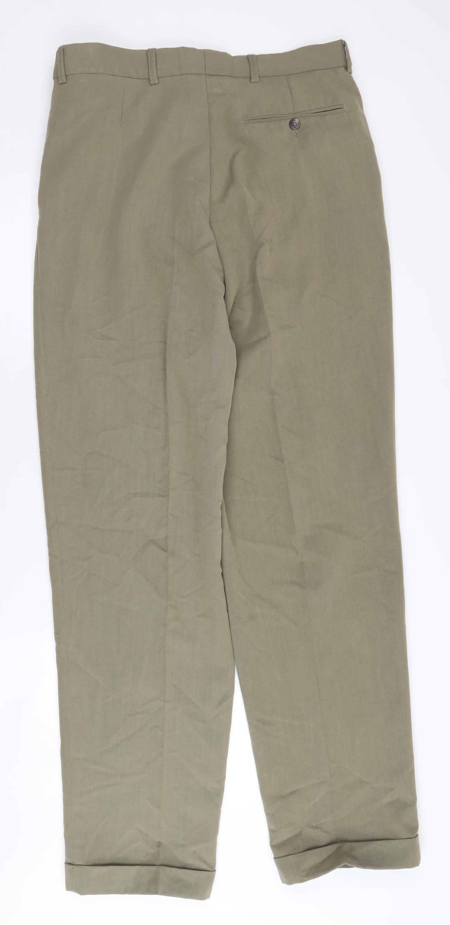 Principles Men's Beige Pleated Trousers, Size 34L