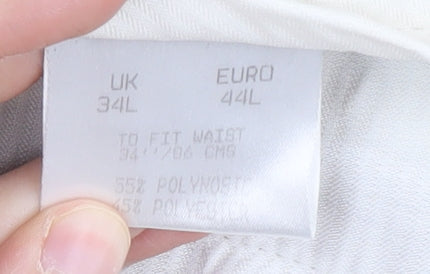 Principles Men's Beige Pleated Trousers, Size 34L