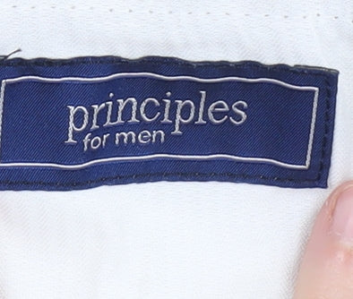 Principles Men's Beige Pleated Trousers, Size 34L