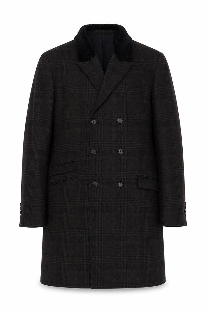 Mens UK Size 52 The Kooples Brown Overcoat