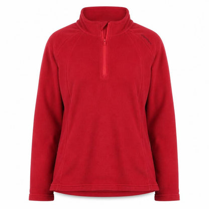 Front view of Oxylane Red unisex xl fleece sweatshirt, 1/4 zip