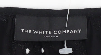 The White Company Women's Black Cotton Dress Size 8