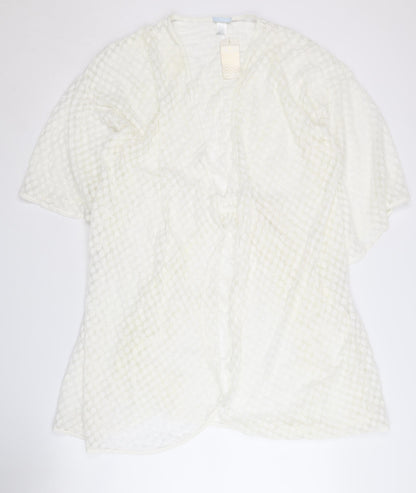 Eberjey Women's White Open-Knit Wrap Jumper Cover Up M