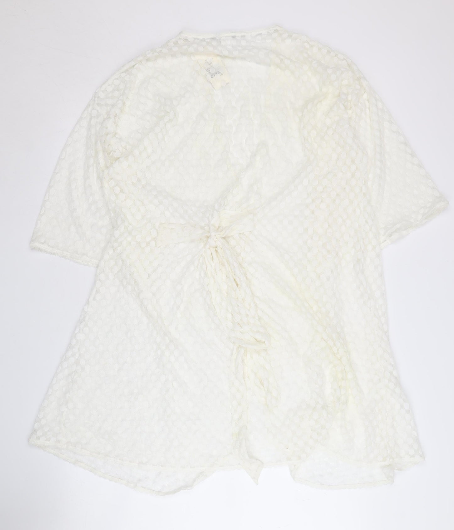 Eberjey Women's White Open-Knit Wrap Jumper Cover Up M