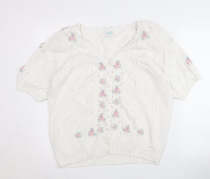 Womens UK Size M Canda Ivory Cardigan Jumper