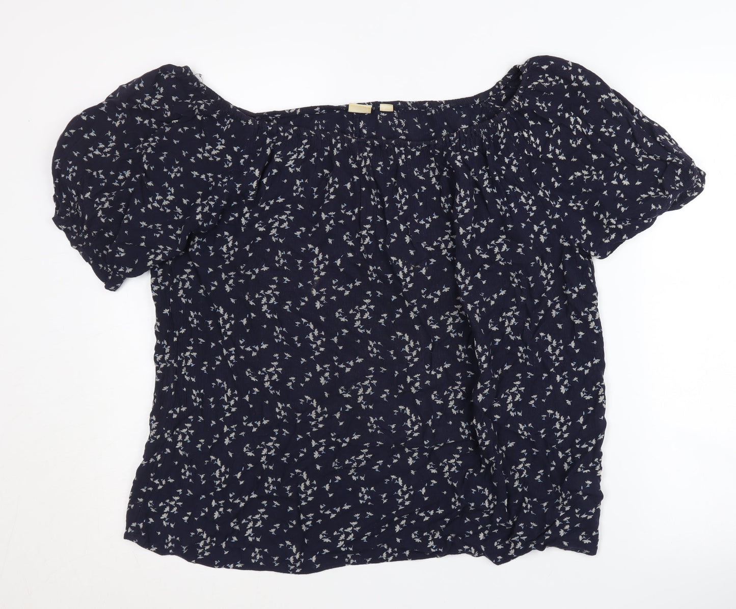 GAP Women's Blue Floral Off-Shoulder Blouse XS