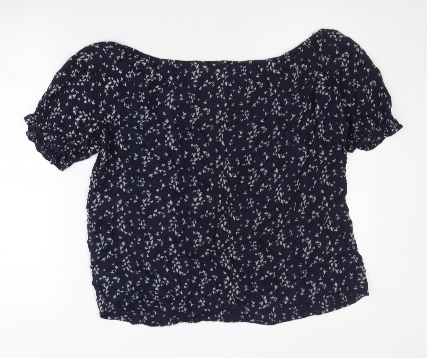 GAP Women's Blue Floral Off-Shoulder Blouse XS