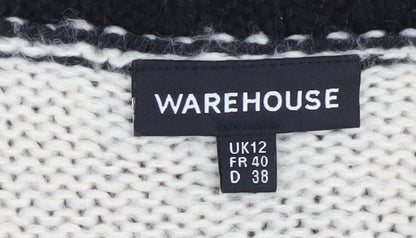 Womens UK Size 12 Warehouse Black Pullover Jumper