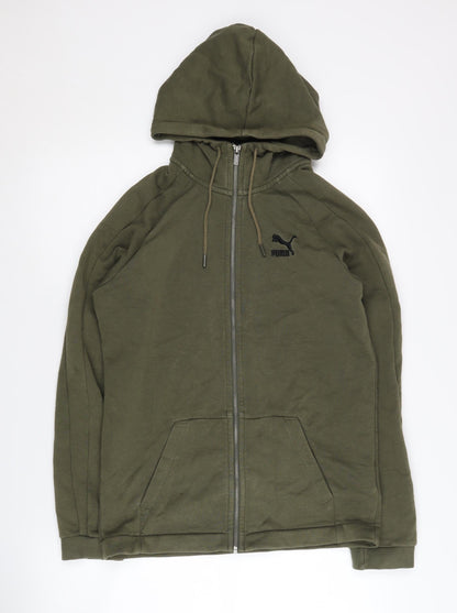 Mens UK Size XS PUMA Green Full Zip Hoodie