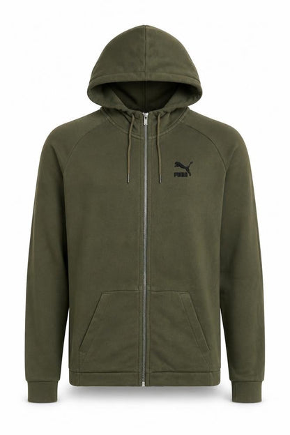 Mens UK Size XS PUMA Green Full Zip Hoodie