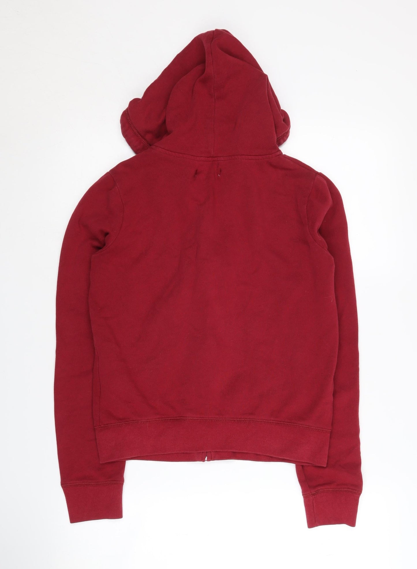 Hollister Women's Red Full Zip Hoodie XS