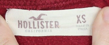 Hollister Women's Red Full Zip Hoodie XS