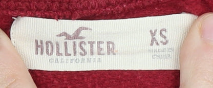 Hollister Women's Red Full Zip Hoodie XS