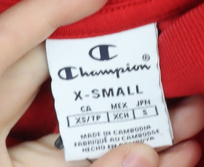 Champion Red Pullover Sweatshirt XS Unisex Logo