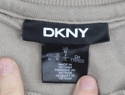 DKNY Women's Beige Logo Sweatshirt Medium